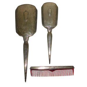 S & B Saart Brothers Vintage Sterling Silver Mirror, Brush & Comb Set